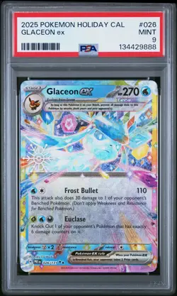 Glaceon EX PSA 9 Holiday Calendar 026 Pokemon Card-88 - Image 1