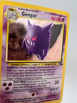 Pokemon Gengar 5/62 Fossil Holo Rare 1999 80 LP English Unlimited Card - Image 3