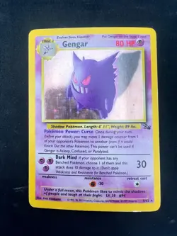 Pokemon Gengar 5/62 Fossil Holo Rare 1999 80 LP English Unlimited Card - Image 4