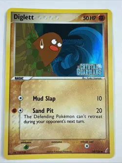 DIGLETT Holo 50/100 COMMON EX Crystal Guardians STAMPED Pokemon Card 2006 NM - Image 1