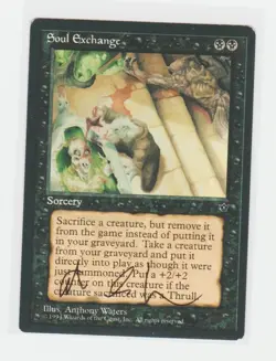 Magic the Gathering ~ Soul Exchange ~ LP ~ Fallen Empires ~ Signed by Artist #3 - Image 1