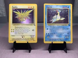 Pokemon TCG Fossil Set Lot of 2 Card Holo Rare Lapras & Zapdos WOTC 1999 VTG - Image 1