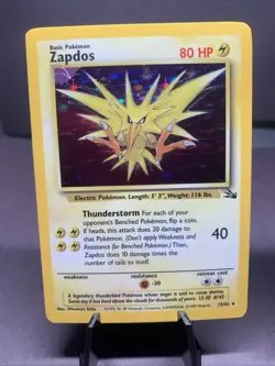 Pokemon TCG Fossil Set Lot of 2 Card Holo Rare Lapras & Zapdos WOTC 1999 VTG - Image 2