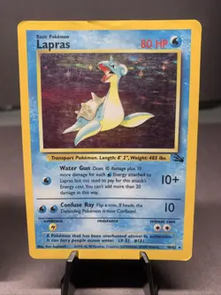 Pokemon TCG Fossil Set Lot of 2 Card Holo Rare Lapras & Zapdos WOTC 1999 VTG - Image 3