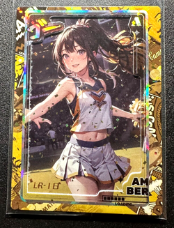 ❤Amber Goddess Story Waifu Cheerleader Card Sexy Waifu Doujin Anime LR-18 Card - Image 2