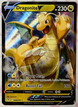 Pokemon TCG: Dragonite V 049/078 Ultra Rare Pokemon GO NM Pokemon - Image 1
