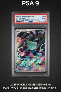 Pokemon Bulbasaur Me01: Mega Evolution Illustration Rare Holo PSA 9 133/132 - Image 1