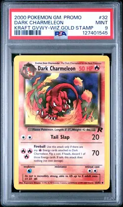 2000 POKEMON GAME PROMO KRAFT GIVEAWAY #32 DARK CHARMELEON PSA 9 - Image 1