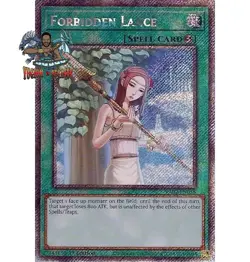 Yugioh! 1x Forbidden Lance RA02-EN058 Platinum Secret Rare 1st Ed NM - Image 1