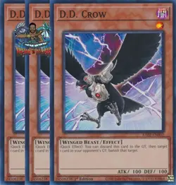 Yugioh! 3x D.D. Crow RA02-EN002 Ultra Rare 1st Ed NM - Image 1