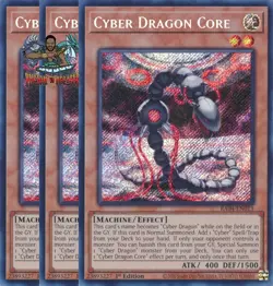 Yugioh! 3x Cyber Dragon Core RA04-EN013 Secret Rare 1st Ed NM - Image 1