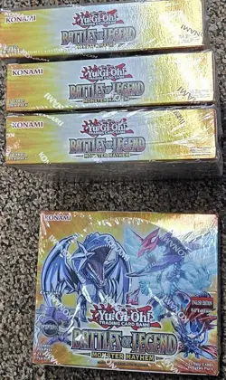 Yugioh Battles of Legend Monster Mayhem - Lot of 4 Factory Sealed Booster Boxes - Image 1