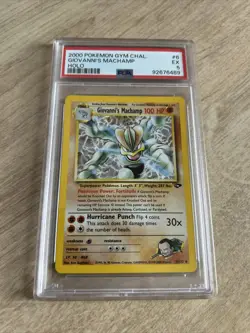 Giovanni's Machamp PSA 5 Pokemon Card 2000 Gym Challenge 6/132 rare holo WOTC EX - Image 2