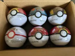 6x Pokemon TCG Pokeball Tins (18 Booster Packs)- Costco - Factory Sealed IN HAND - Image 1