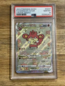GRADED PSA 10 2023 Pokemon SWSH FA/Simisear VStar Crown Zenith #GG37 - Image 1