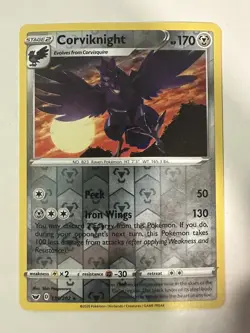 Corviknight 135/202 Reverse Holo Rare Sword & Shield Base Pokemon TCG Card NM - Image 1