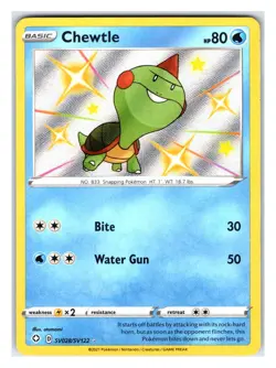 Pokemon TCG - Chewtle - Shining Fates: Shiny Vault SV028/SV122 Shiny Holo Rare H - Image 1
