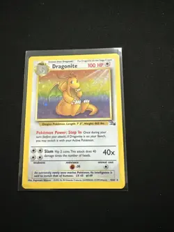 Pokemon TCG Dragonite Holo Rare Card 4/62 Fossil Unlimited - Image 1