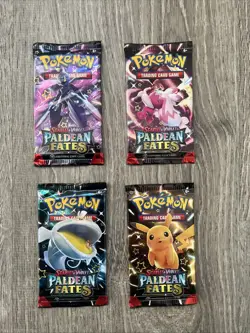 Pokemon: S&V- Paldean Fates- Pack Art Set- 4 Packs- New/Sealed - Image 1