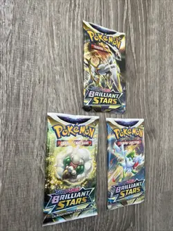 Pokemon: Sword & Shield- Brilliant Stars Booster Packs- New/Sealed (x3 Packs) - Image 2