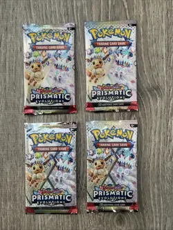 Pokemon: Prismatic Evolutions Booster Packs- New/Sealed- (x4 Packs) ￼ - Image 1