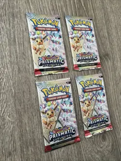 Pokemon: Prismatic Evolutions Booster Packs- New/Sealed- (x4 Packs) ￼ - Image 2