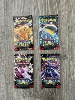 Pokemon: S&V- Paldean Fates- Pack Art Set- 4 Packs- New/Sealed - Image 1