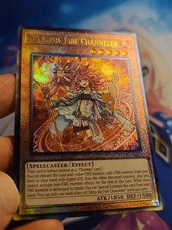 YUGIOH HIITA THE FIRE CHANNELER ASIAN ENGLISH EDITION DUNE-AE026 ULTIMATE RARE - Image 2
