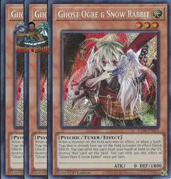 Yugioh! 3x Ghost Ogre & Snow Rabbit RA04-EN015 Secret Rare 1st Ed NM - Image 1