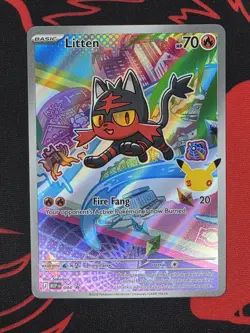 Pokemon Litten MEP 044 - First Partner Illustration Promo Card 30th Anniversary - Image 1