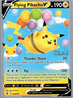 Flying Pikachu V 006/025 2022 World Championships Pokemon Card NM - Image 1