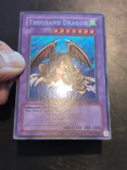 Yu-Gi-Oh! SECRET RARE CARD THOUSAND DRAGON MRD-143 1996 VINTAGE PRINT NM/VLP - Image 3