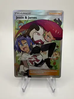 Pokemon Hidden Fates Jessie & James Trainer Full Art Holo Card 68/68 - Image 1