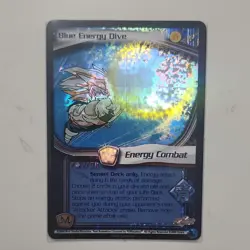 Dragon Ball Z TCG Goku Blue Energy Dive Holo Energy Combat Score Card 96 - Image 1