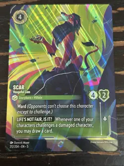 Disney Lorcana Scar - Vengeful Lion (Enchanted) NM Holofoil Shimmering Skies - Image 1