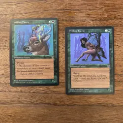 2x Willow Faerie NM+ NEVER PLAYED MTG Homelands Magic 1995 VINTAGE FAST SHIPPING - Image 1