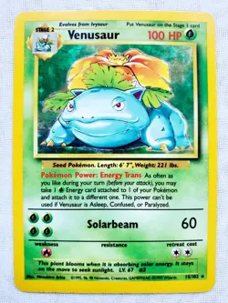 VENUSAUR HOLO BASE SET Holographic Rare WOTC 1999 015/102 POKEMON TCG 1999 V5 - Image 1