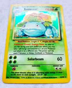 VENUSAUR HOLO BASE SET Holographic Rare WOTC 1999 015/102 POKEMON TCG 1999 V5 - Image 3