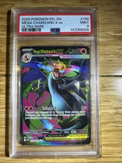 2025 Pokemon Phantasmal Flames Full Art Ultra Rare Charizard X ex 109/94 - PSA 9 - Image 1