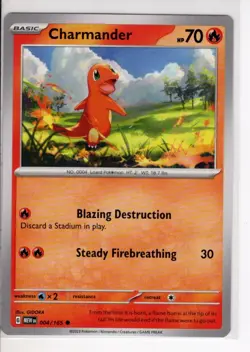 CHARMANDER SCARLET VIOLET 151 SET POKEMON CARD 004/165 VG - Image 1