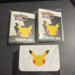 Pokemon TCG Celebrations Pikachu Mini Binder x2 (SEALED) and 1 deck box - Image 1