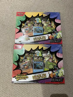 X2 Pokemon TCG Ascended Heroes First Partners Deluxe Pin Collection Bundle - Image 3
