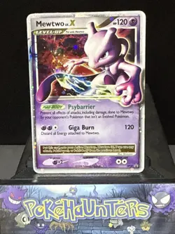 Pokemon Card Mewtwo Lv.X Holo DP28 Black Star Promo Diamond & Pearl Played - Image 1