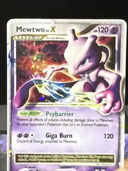 Pokemon Card Mewtwo Lv.X Holo DP28 Black Star Promo Diamond & Pearl Played - Image 2