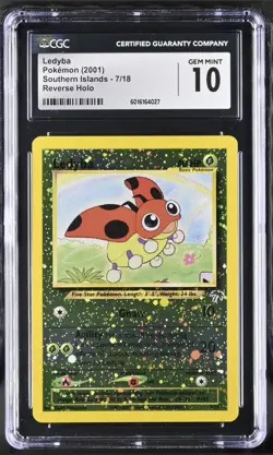 Pokemon Ledyba Southern Islands Reverse Holo Promo #7 CGC 10 Gem Mint - Image 1