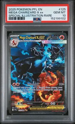 Pokemon 2025 Mega Charizard X EX 125 Phantasmal Flames SIR GEM MINT PSA 10 - Image 1