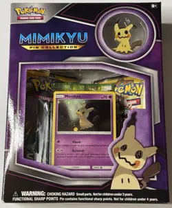 POKEMON TCG Mimikyu Premium PIN Collection Factory Sealed Box-3 Booster Packs - Image 1