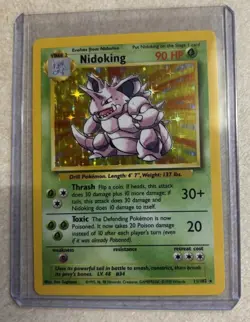 Pokemon Nidoking Base Set Holo Rare 11/102 90 HP Wizards of the Coast - Image 1