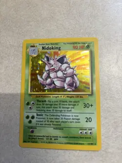 Pokemon Nidoking Base Set Holo Rare 11/102 90 HP Wizards of the Coast - Image 3