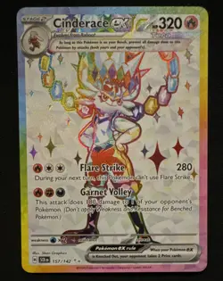Pokemon Cinderace EX Sv07: Stellar Crown 157/142 320 HP Ultra Rare Holo English - Image 1